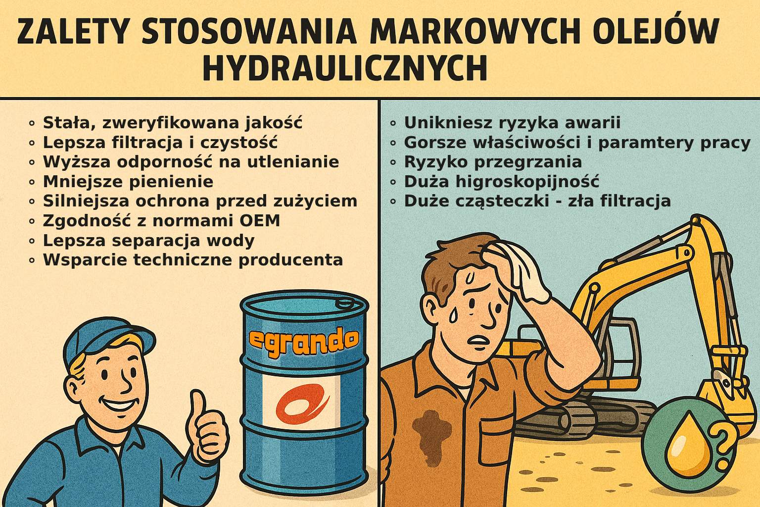 zalety stosowania markowych olejów hydraulicznych - egrando